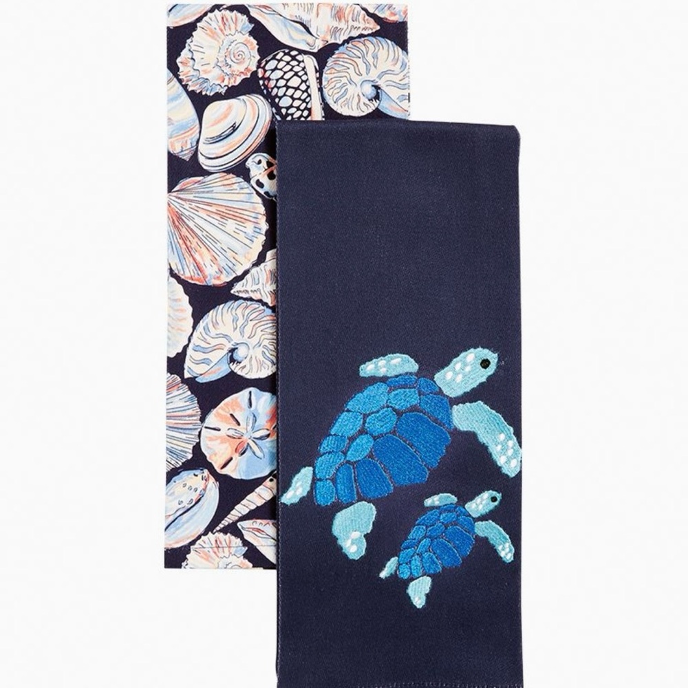 NWT Vera Bradley Dish Towel Set in Morning Shells